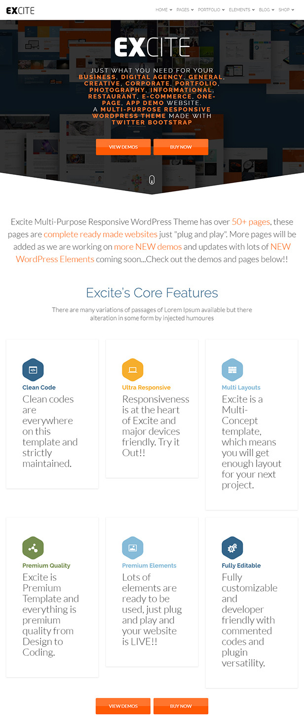 Excite - Clean Responsive Multi-Purpose WordPress Theme - 1