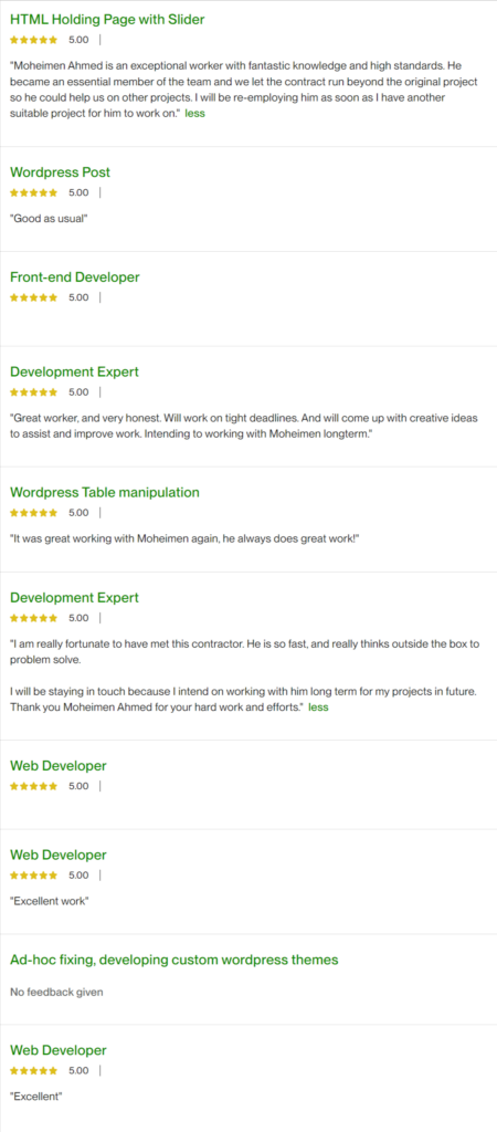 Upwork Profile - Moheimen Ahmed